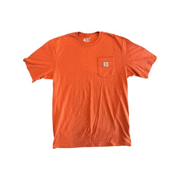 Carhartt L Tall Orange Pocket T-Shirt Men’s Loose Fit Workwear Heavyweight Tee - Picture 2 of 10